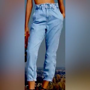 ZARA HIGH-WAISTED PAPERBAG BAGGY JEANS